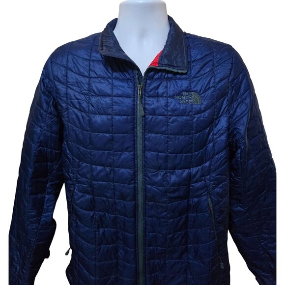 The North Face Mens Blue Quilted Jacket Lightweight Red Lining gorpcore hiking - Picture 1 of 7